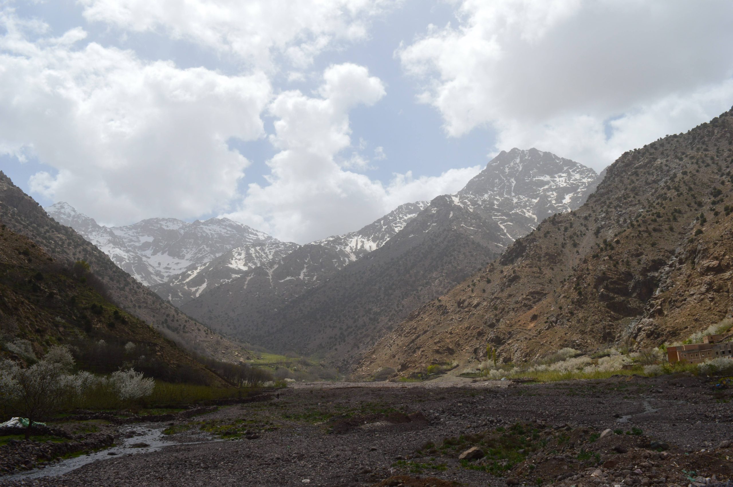 Snow-dusted Atlas Mountains near Imlil village