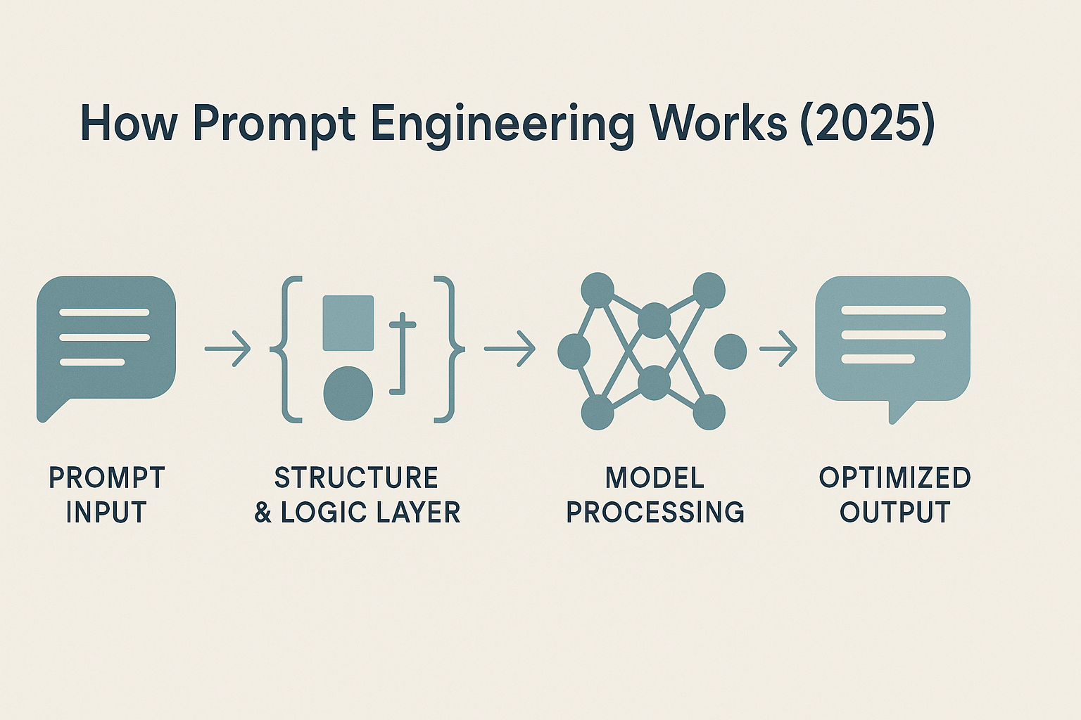How prompt engineering works 2025 visual showing process from input to optimized output