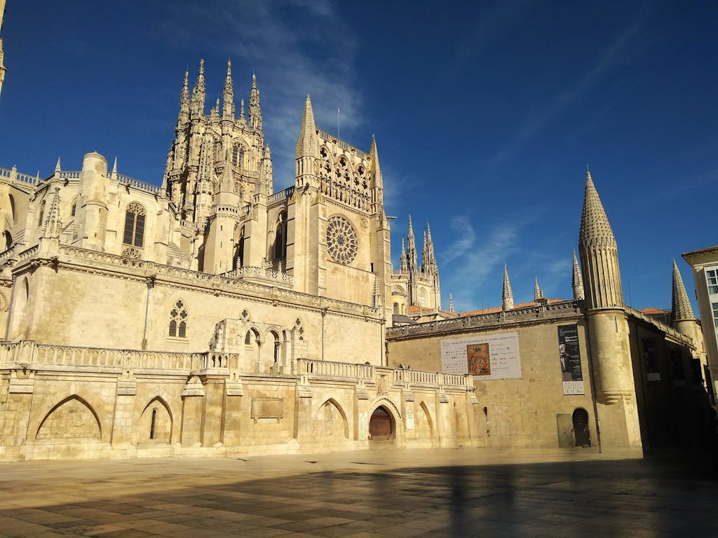 Burgos Cathedral in northern Spain, a Gothic landmark visited on the first stop of a 7 day Cantabria and Asturias road trip itinerary.